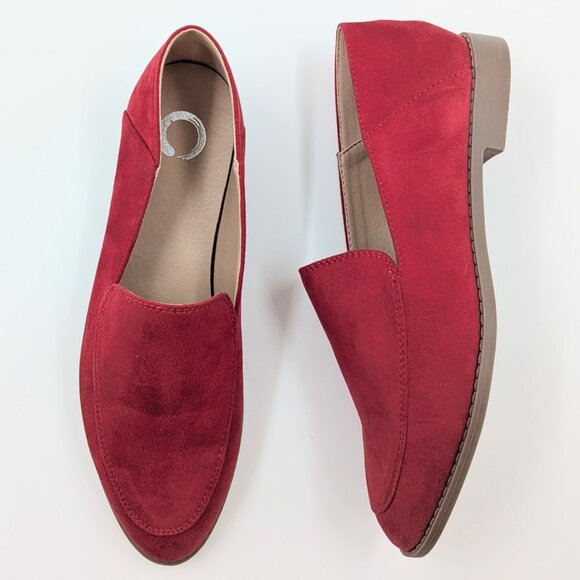 Journee Collection Women's Size 8W Red Suede Tenley Flats | Loafer NEW - Picture 5 of 7